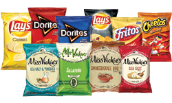 Assorted bags of chips